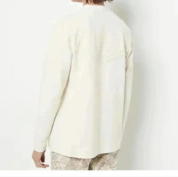 Isaac Mizrahi Live! French Terry Open Front Topper - Picture 2 of 9